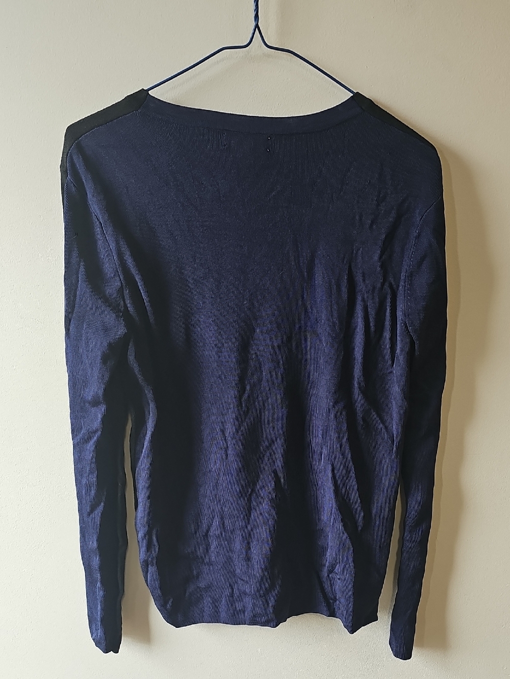 Calvin Klein Medium Black & Navy Long Sleeve Top - Picture 3 of 6